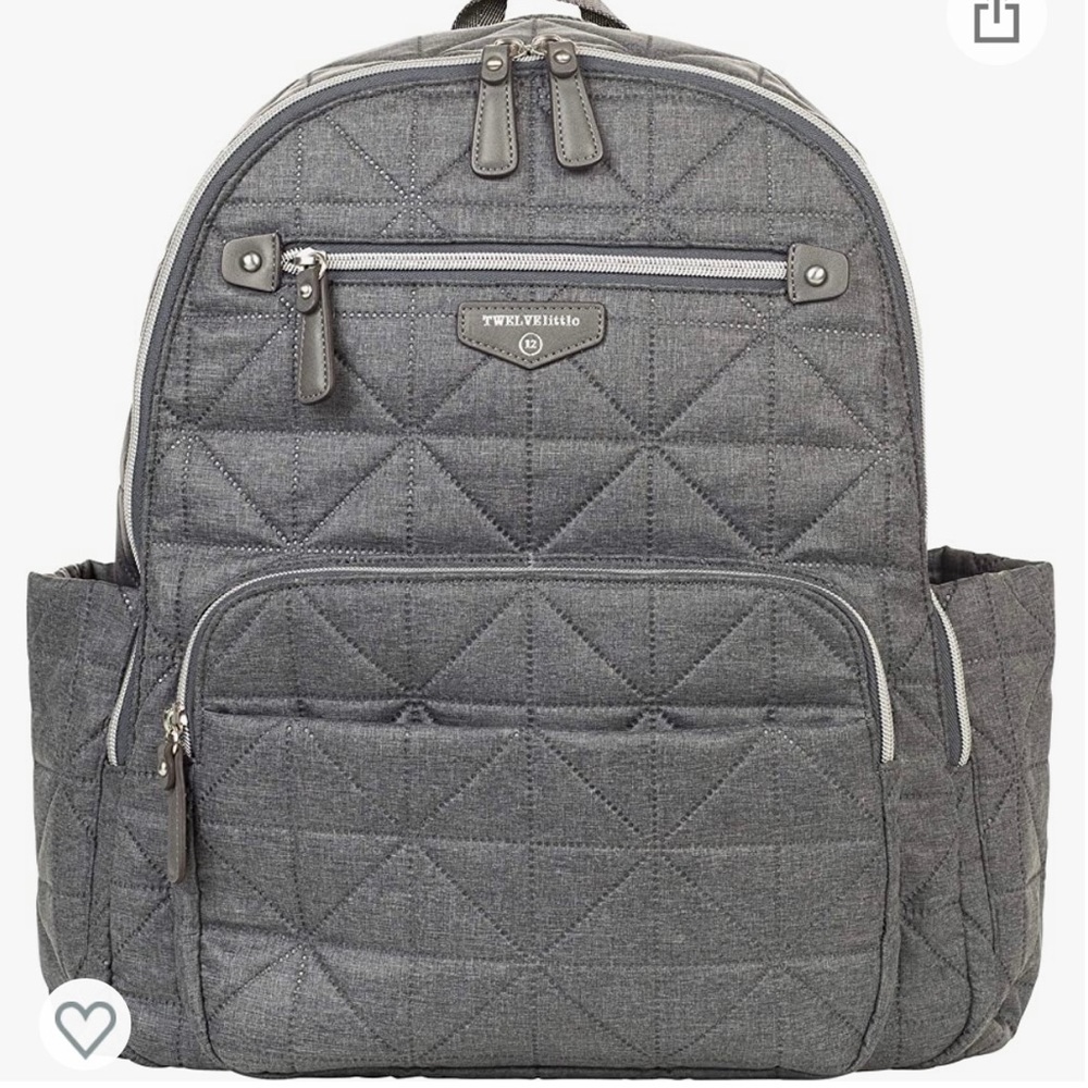 TWELVElittle Companion Diaper Bag Backpack in Grey Nylon 2.0